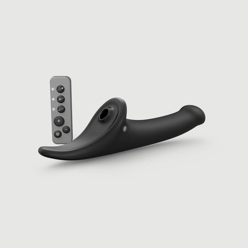 Multi Orgasm Realistic Dildo - Remote Controlled - Black - strap-on-me®