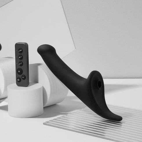 Multi Orgasm Realistic Dildo - Remote Controlled - Black - strap-on-me®