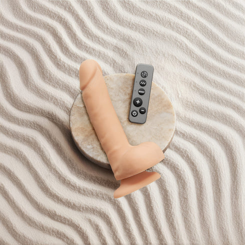 Rotating Vibrating Realistic Dildo - Vanilla - strap-on-me®