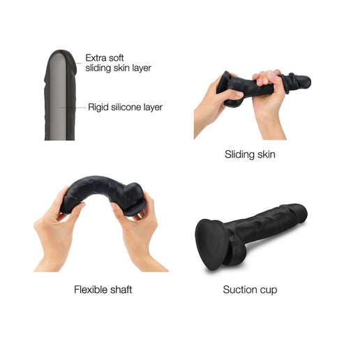 Sliding Skin Realistic Dildo Color Black