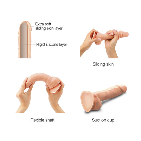 Sliding Skin Realistic Dildo Color Vanilla
