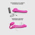 Vibrating Strap-on Remote Controlled 3 Motors - New version - Fuchsia