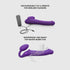 Vibrating Strap-on Remote Controlled 3 Motors - New version - Purple