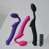 Vibrating Strap-on Remote Controlled 3 Motors - New version - Fuchsia