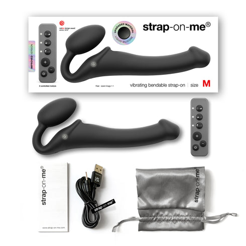 Vibrating Strap-on Remote Controlled 3 Motors Color Black