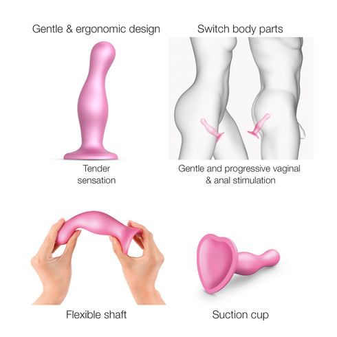 Dildo Plug Curvy Color Metallic Light Pink