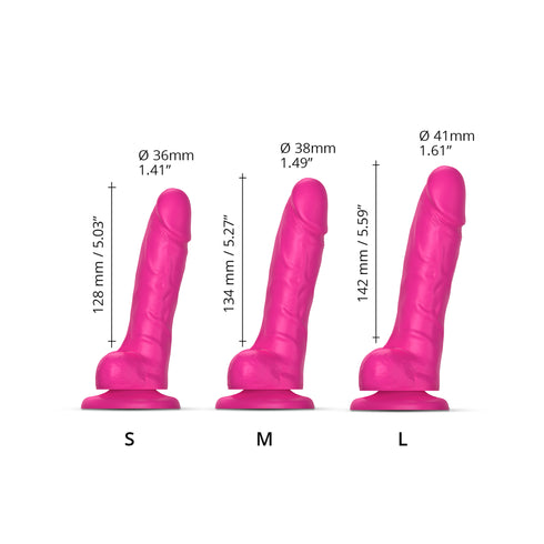 Sliding Skin Realistic Dildo Color Fuchsia