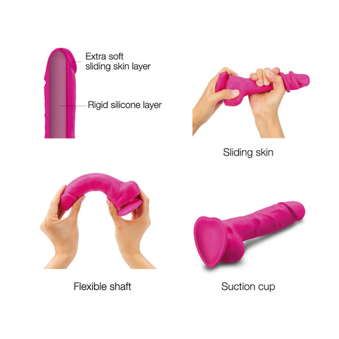 Sliding Skin Realistic Dildo Color Fuchsia