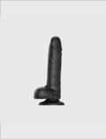 Rotating vibrating realistic dildo, black design, Strap-On-Me collection