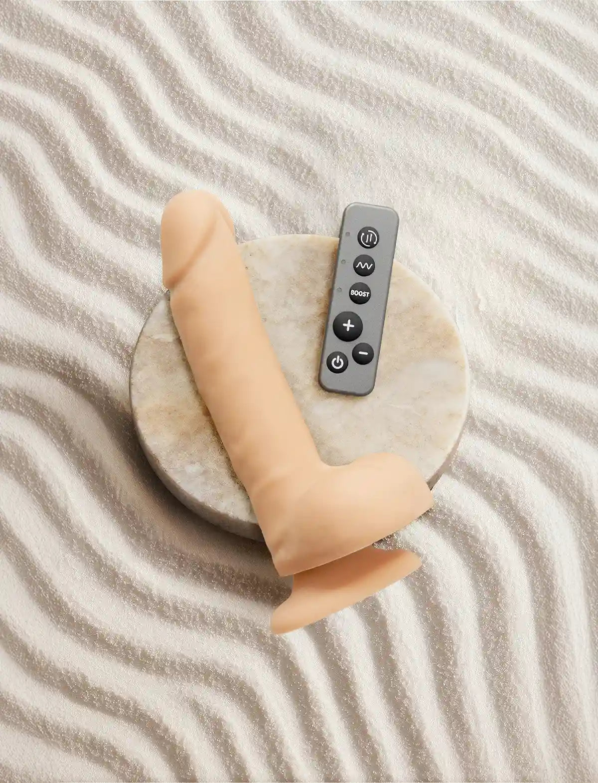 Rotating vibrating realistic dildo, vanilla design, Strap-On-Me collection