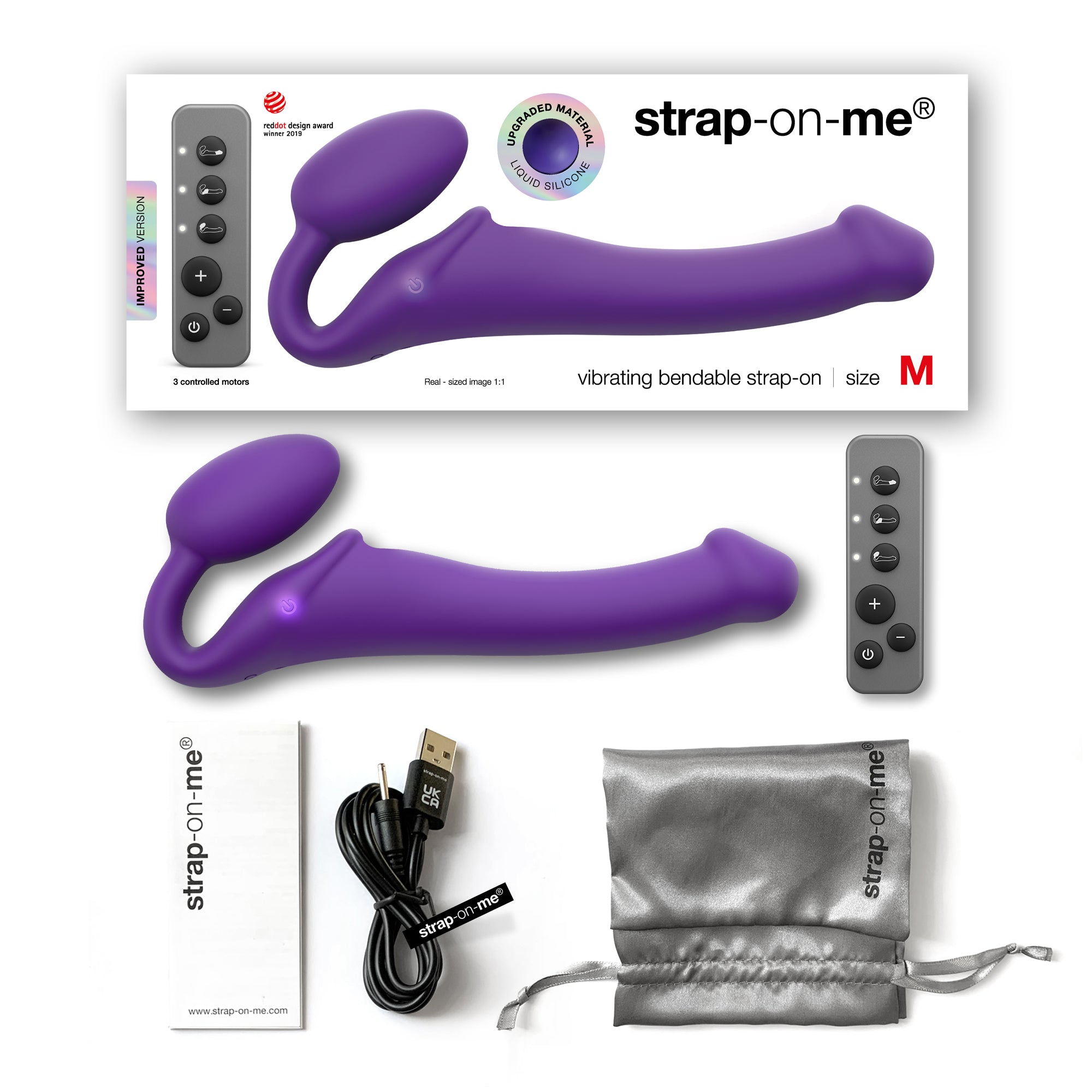 Vibrating Strap-On Remote Controlled 3-Motors