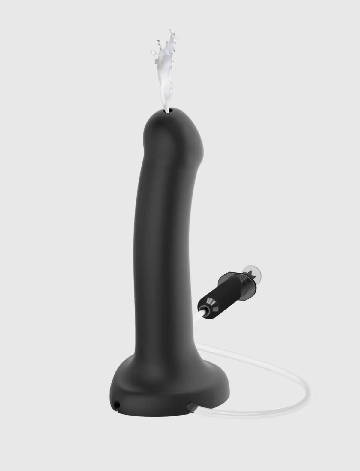Realistic ejaculating dildo, black design, Strap-On-Me collection