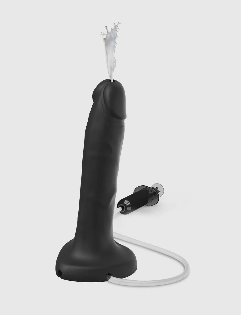 Realistic ejaculating dildo, black design, Strap-On-Me collection