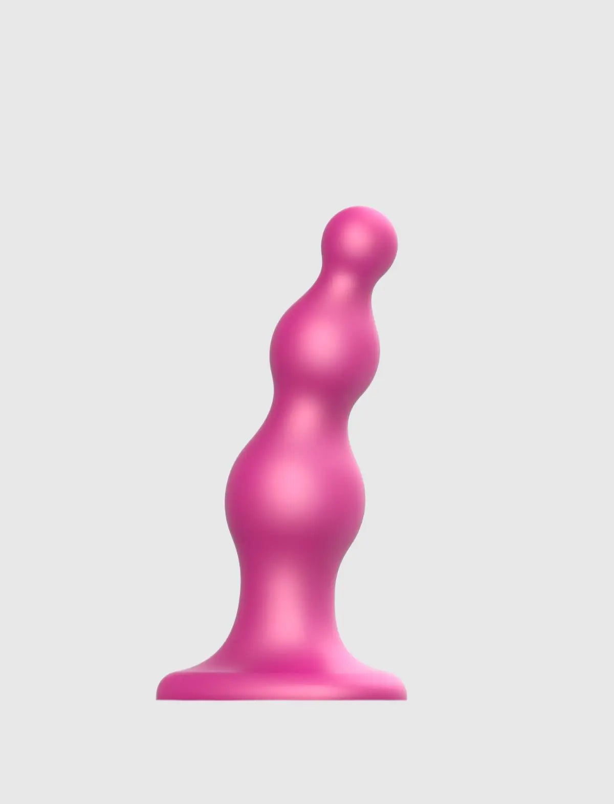 Anal beads plug hybrid dildo, metallic pink design, Strap-On-Me collection