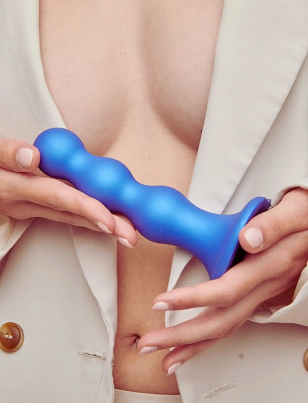 Plug balls hybrid dildo, blue design, Strap-On-Me collection