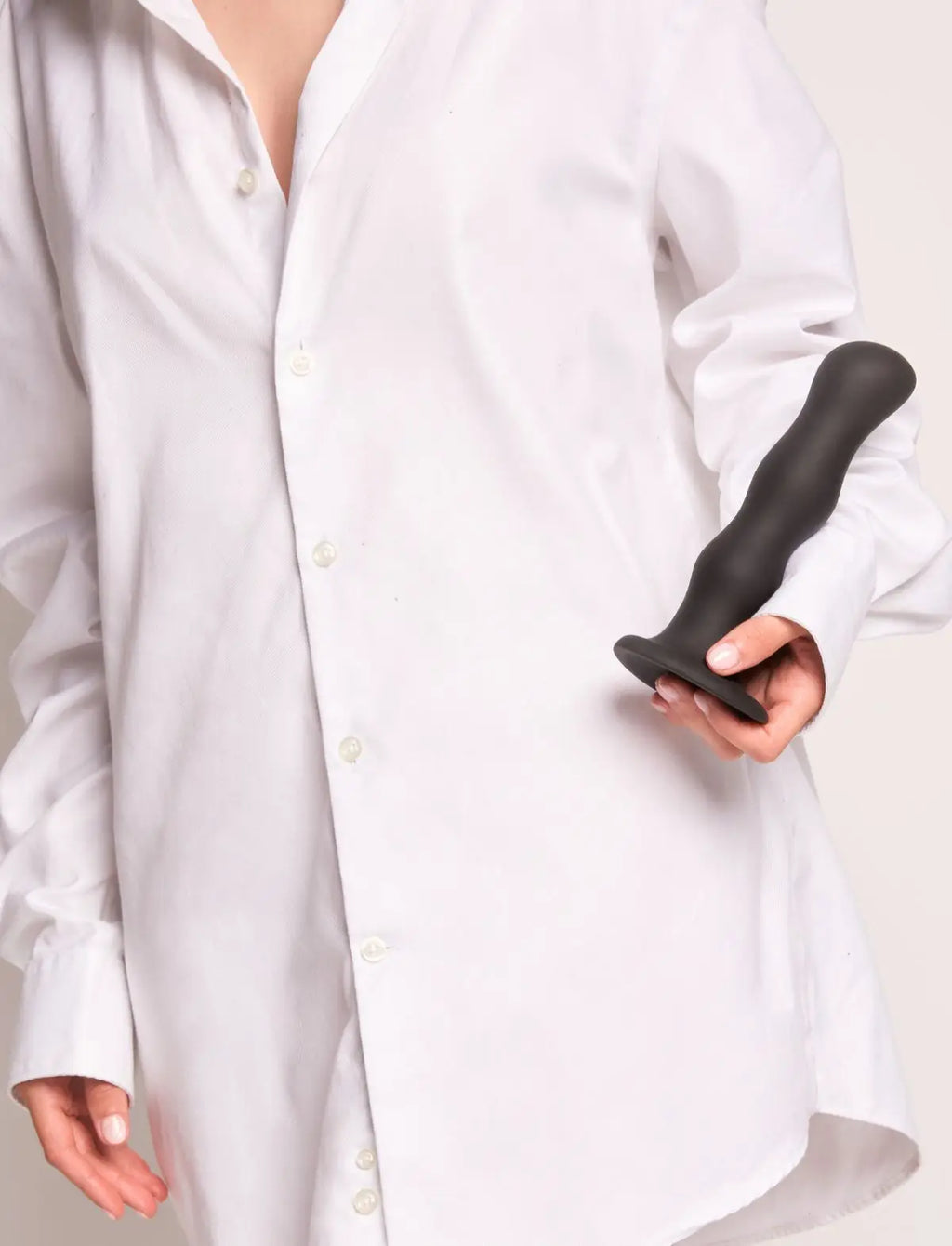 Geisha balls hybrid dildo, black design, Strap-On-Me collection