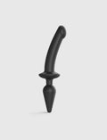 Hybrid dildo Strap-on-Me black switch plug-in model with realistic texture and modular design for versatile intimate use