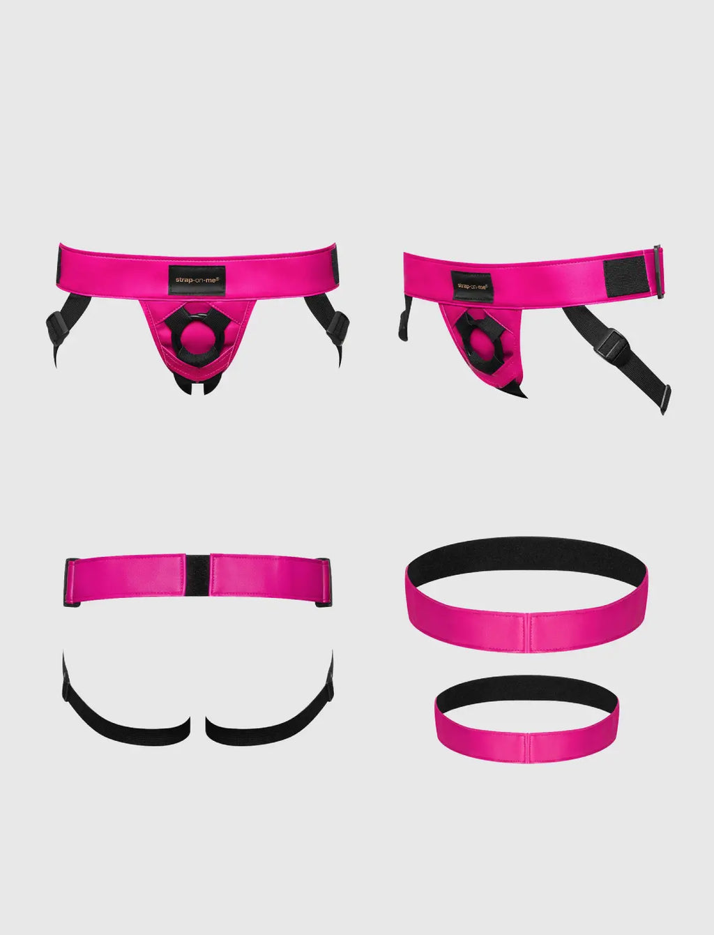 Faux leather harness Strap-on-Me Curious fuchsia design with adjustable fit for comfortable and stylish wear