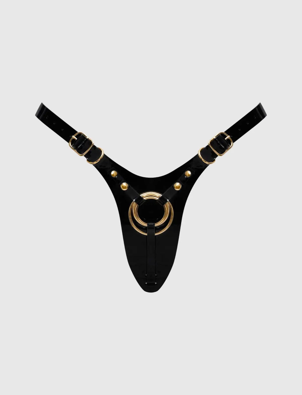 Faux leather harness Strap-on-Me Fabulous glossy black design with adjustable fit for comfortable and stylish wear