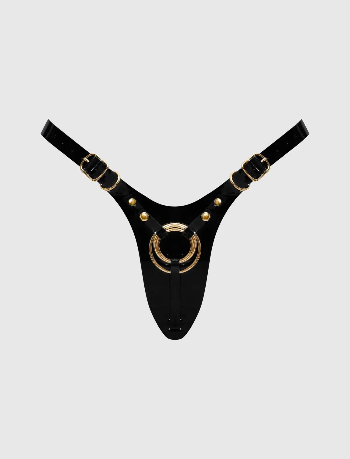 Faux leather harness Strap-on-Me Fabulous glossy black design with adjustable fit for comfortable and stylish wear
