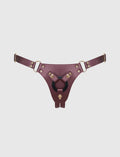 Faux leather harness Strap-on-Me Generous metallic aubergine design with adjustable fit for comfortable and elegant wear
