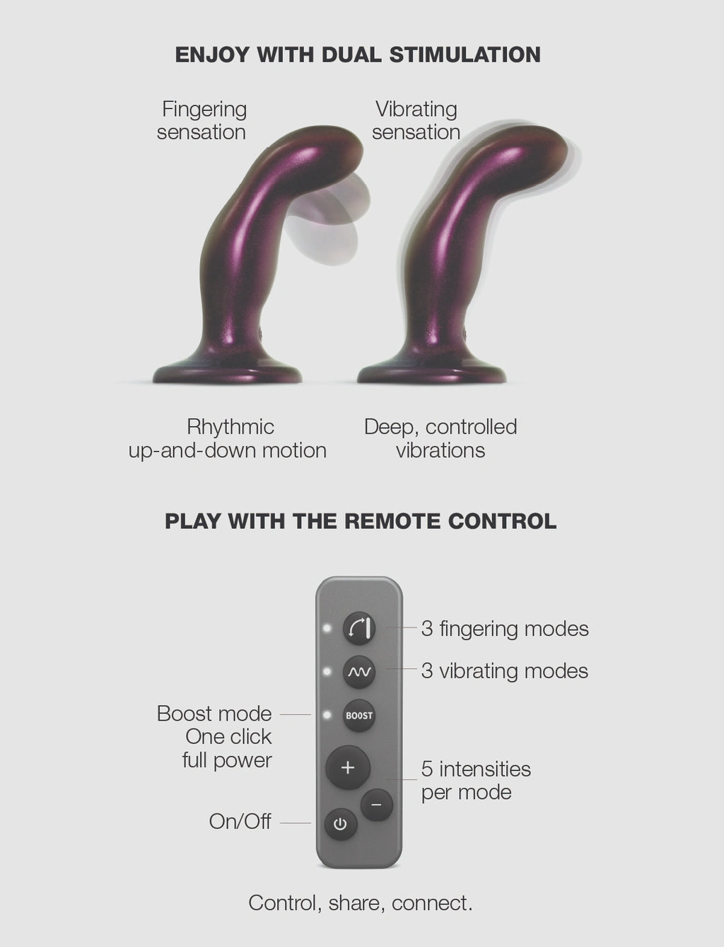 Fingering & Vibrating Dildo - Strap-on-me®