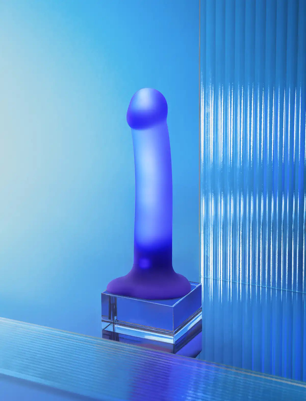 Glow LED semi-realistic dildo, luminous design, Strap-On-Me collection