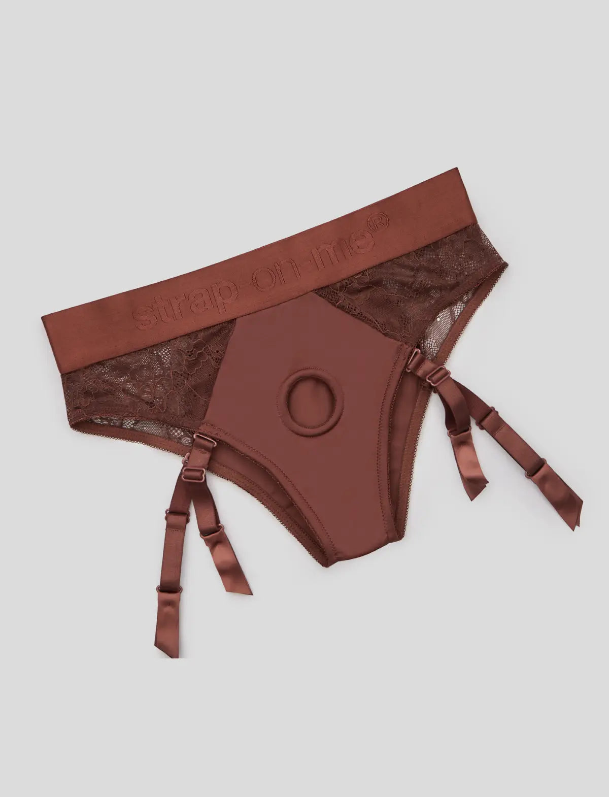 Chocolate Diva lingerie harness Strap-on-Me with adjustable fit and elegant design for comfortable and stylish wear