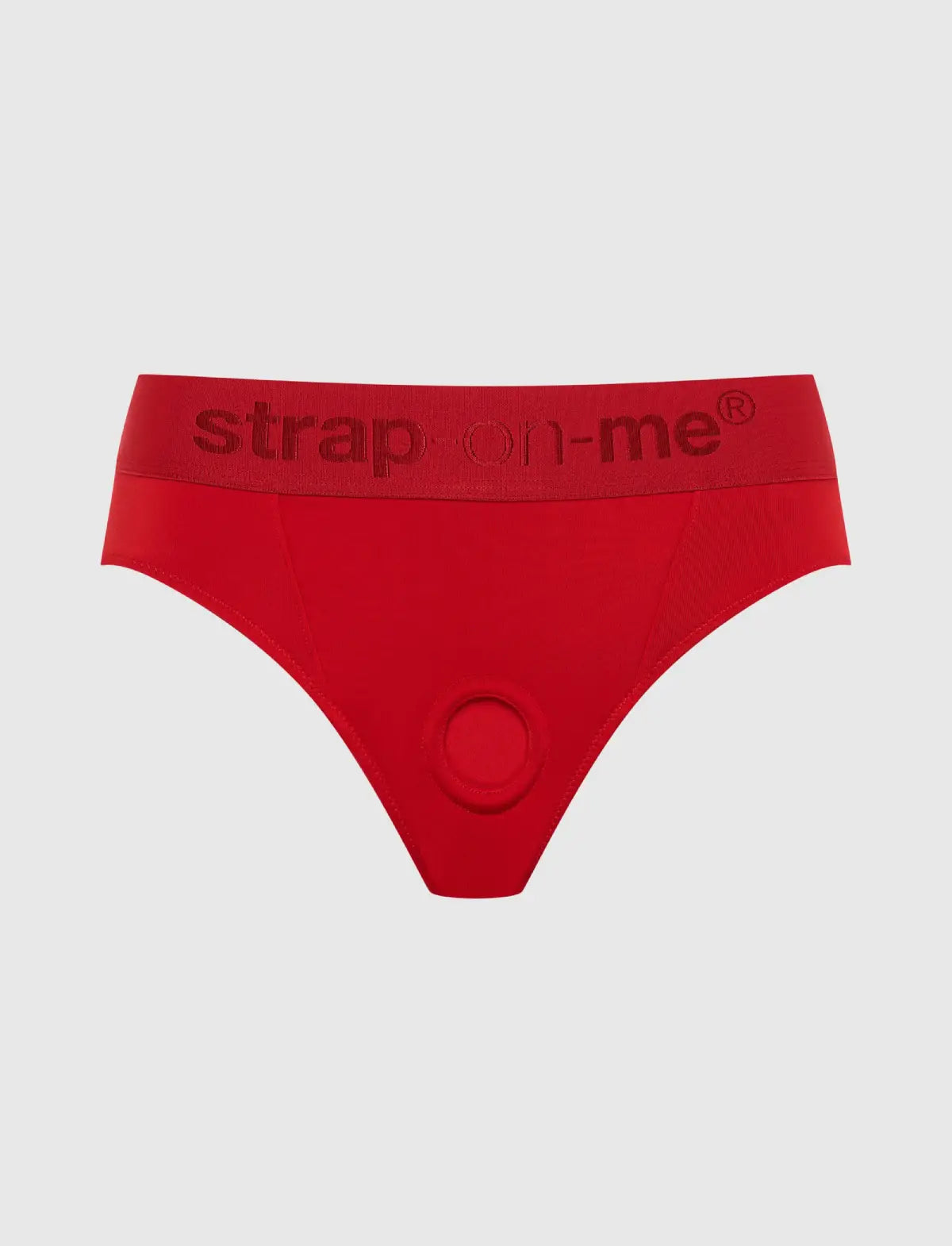 Red Heroine lingerie harness Strap-on-Me with adjustable fit and bold, elegant design for comfortable wear