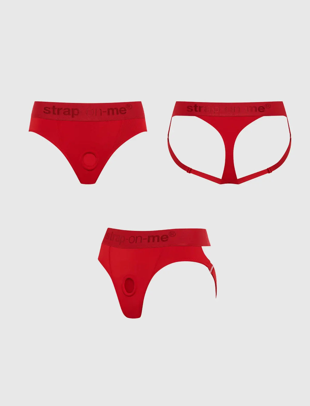 Red Heroine lingerie harness Strap-on-Me with adjustable fit and bold, elegant design for comfortable wear