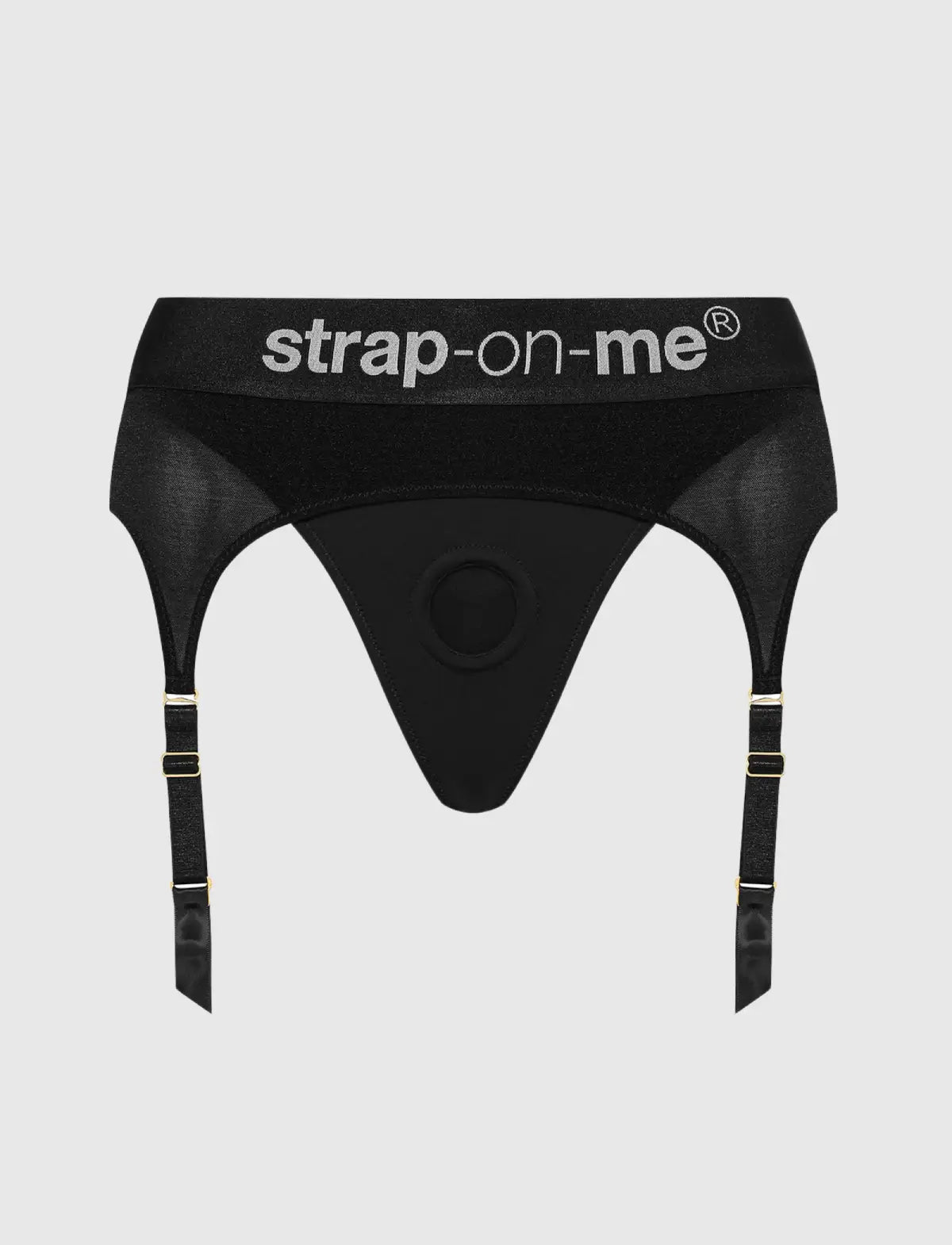 Black Rebel lingerie harness Strap-on-Me with adjustable fit and edgy, stylish design for comfortable wear