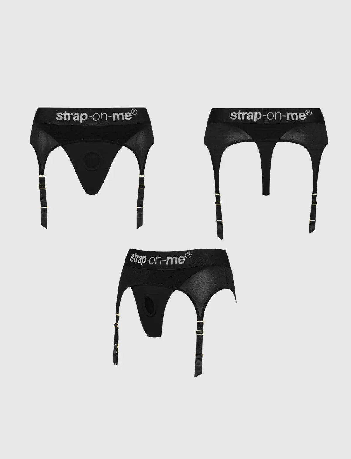 Black Rebel lingerie harness Strap-on-Me with adjustable fit and edgy, stylish design for comfortable wear