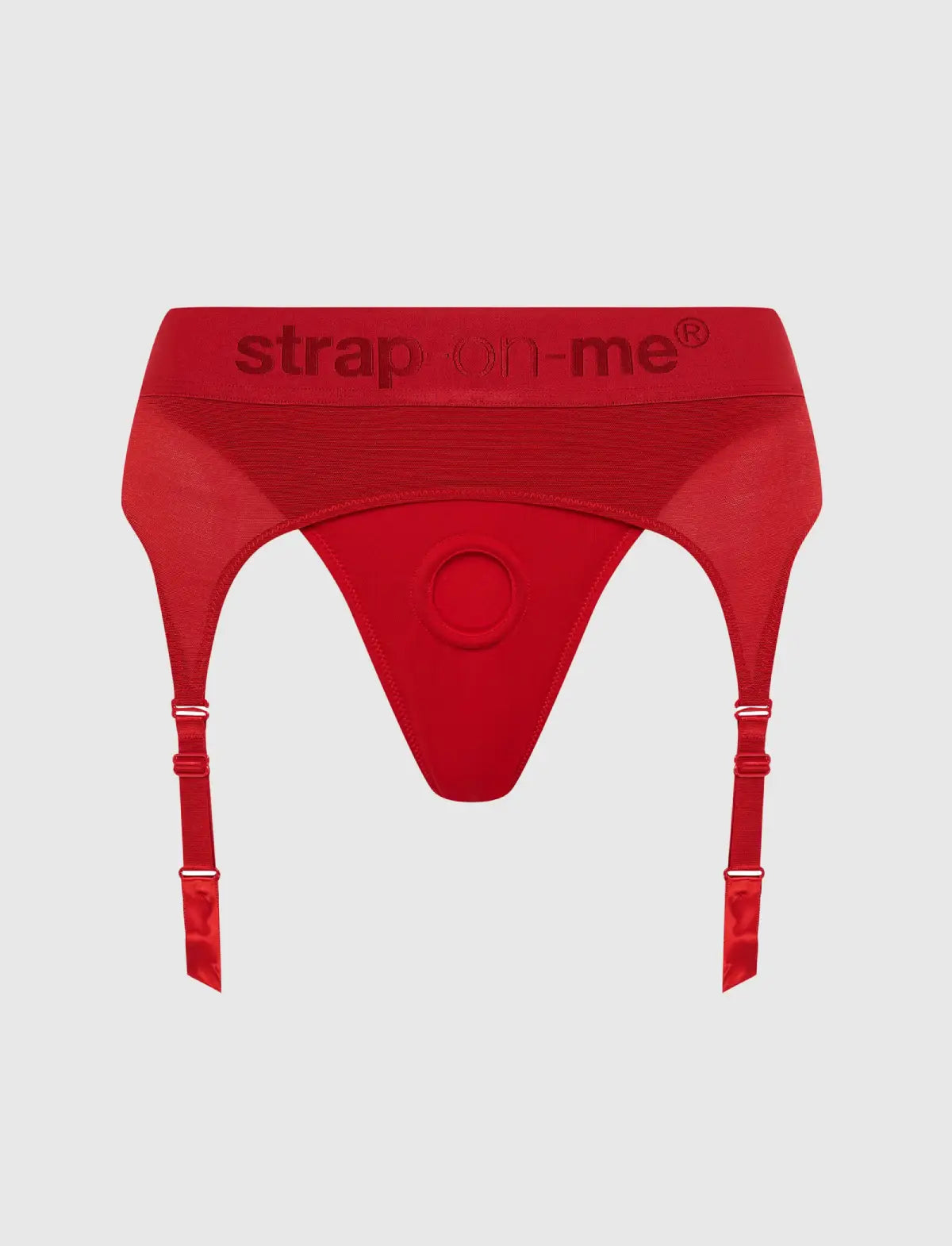Red Rebel lingerie harness Strap-on-Me with adjustable fit and edgy, stylish design for comfortable wear