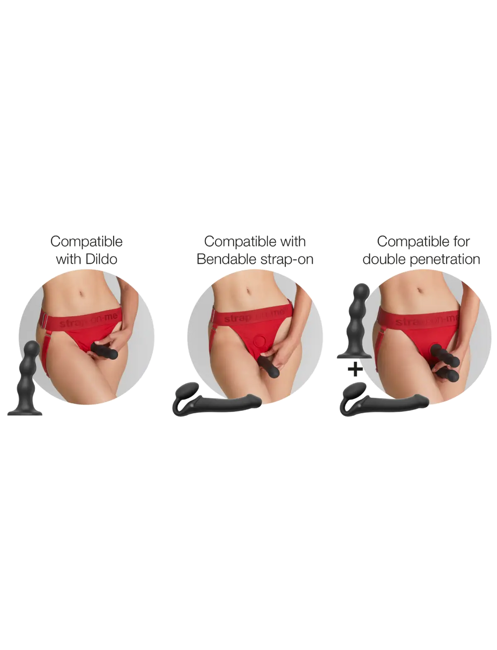Unique red lingerie harness Strap-on-Me with adjustable fit and minimalist design for comfortable and elegant wear
