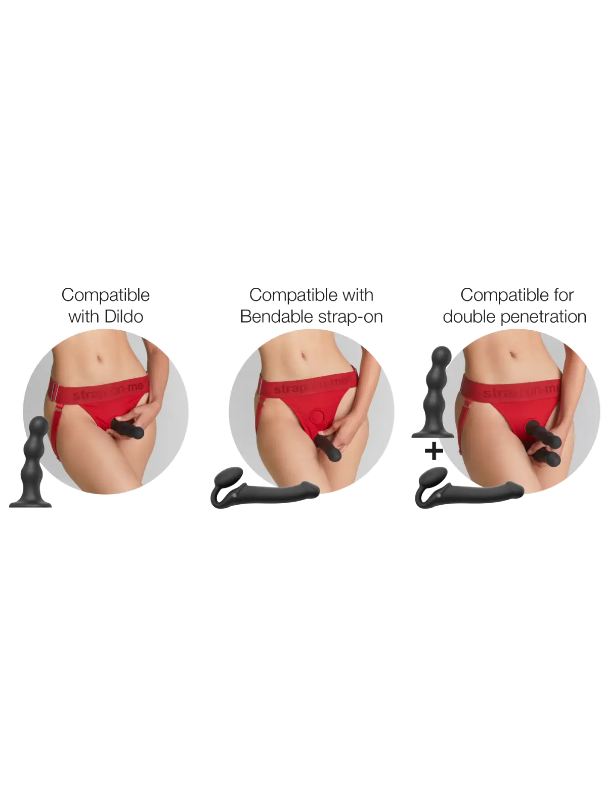 Unique red lingerie harness Strap-on-Me with adjustable fit and minimalist design for comfortable and elegant wear