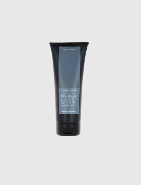 Tube of Mixgliss Max lubricant 70 ml on a light gray background