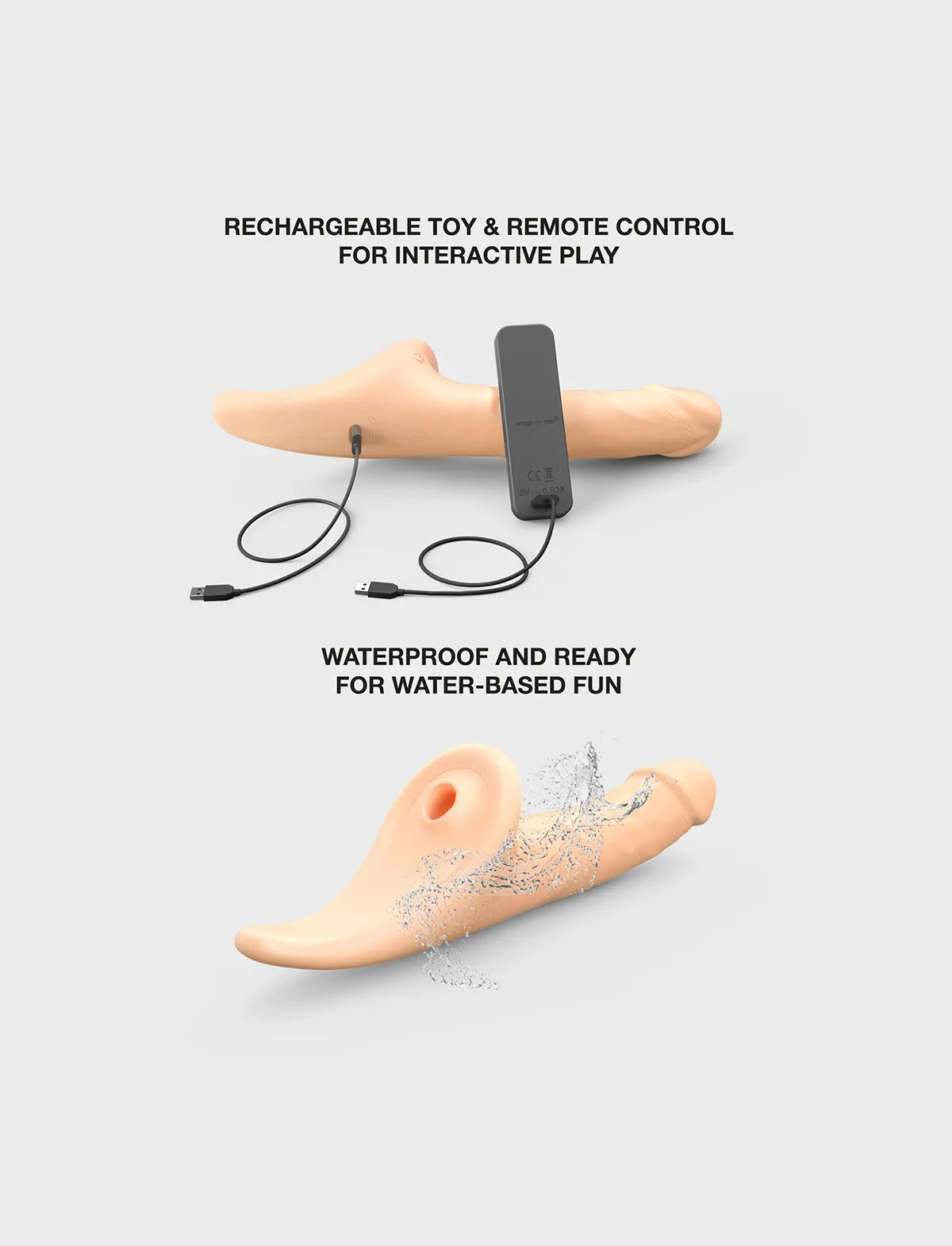 Dildo réaliste vanille multi-orgasmes Strap-on-Me avec texture réaliste et finition lisse pour stimulation intense