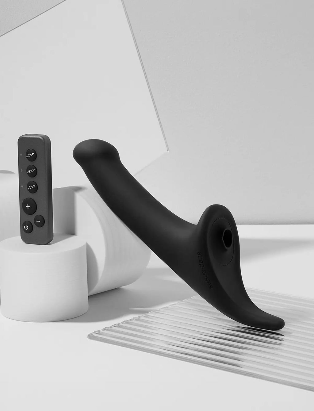 Semi-realistic multi-orgasm dildo, black design, Strap-On-Me collection