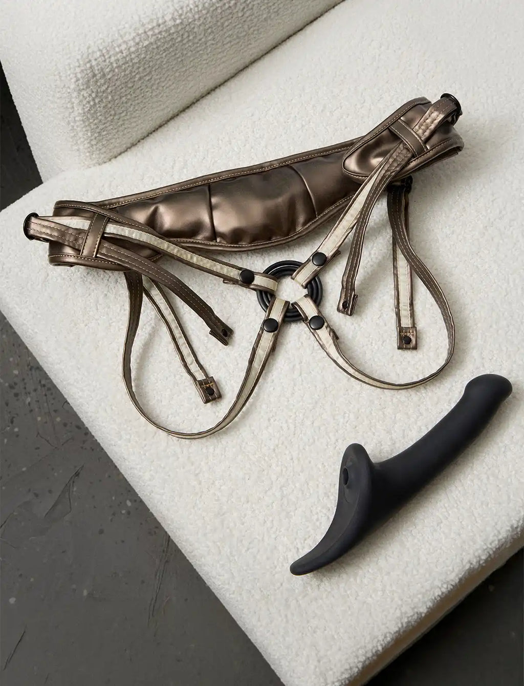 Semi-realistic multi-orgasm dildo, black design, Strap-On-Me collection