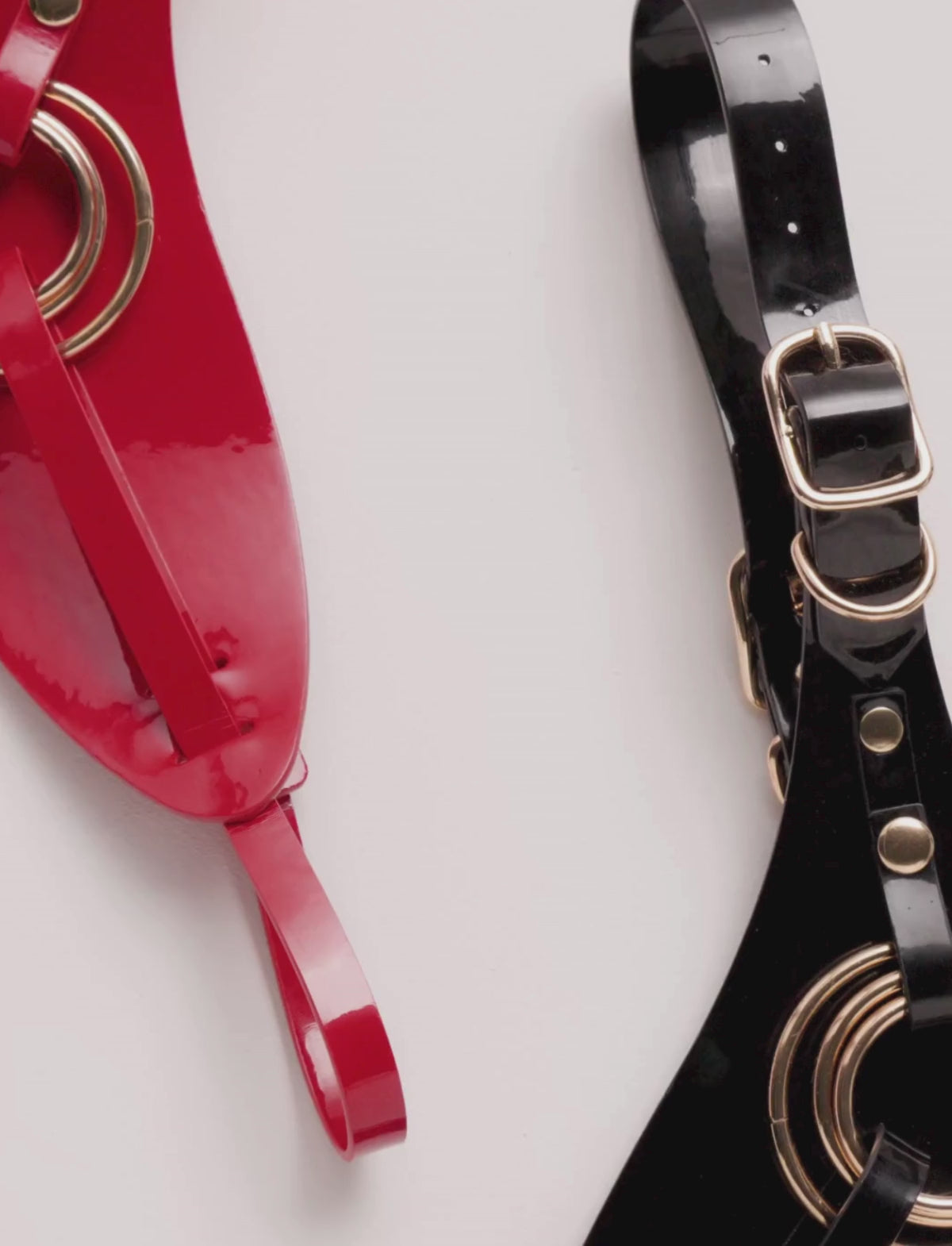 Faux leather harness Strap-on-Me Fabulous glossy black design with adjustable fit for comfortable and stylish wear