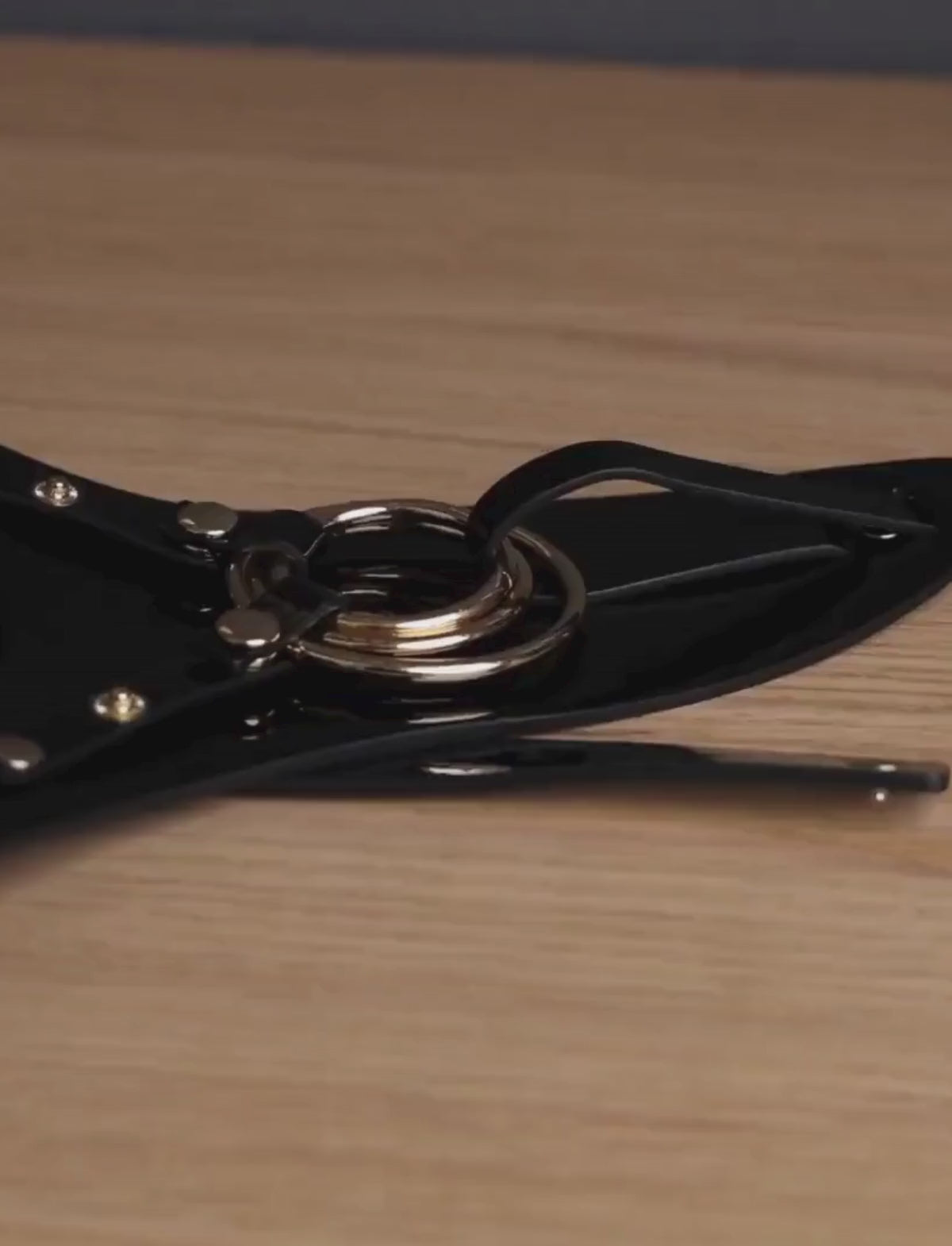 Faux leather harness Strap-on-Me Fabulous glossy black design with adjustable fit for comfortable and stylish wear