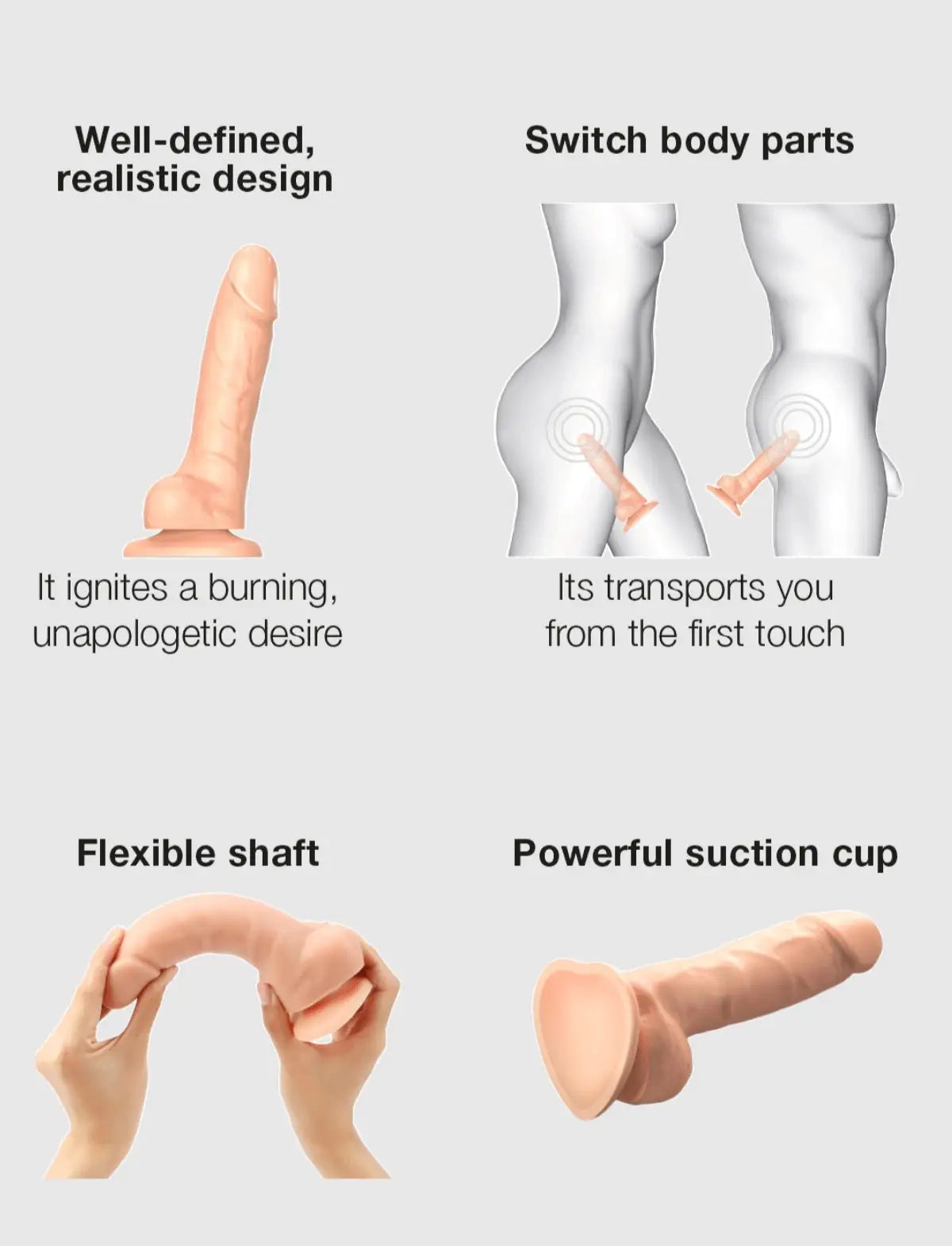 Realistic dildo Strap-on-Me vanilla version with lifelike texture and natural skin-tone finish for a realistic feel