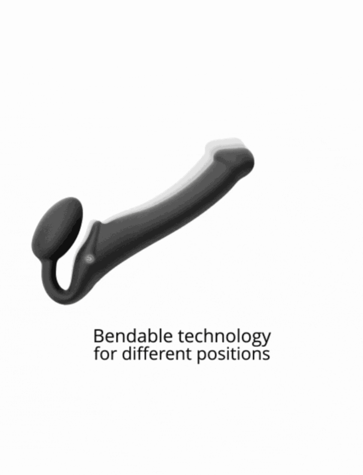 Vibrating strap-on with remote control, 3 motors, rechargeable remote, black design, Strap-On-Me collection.