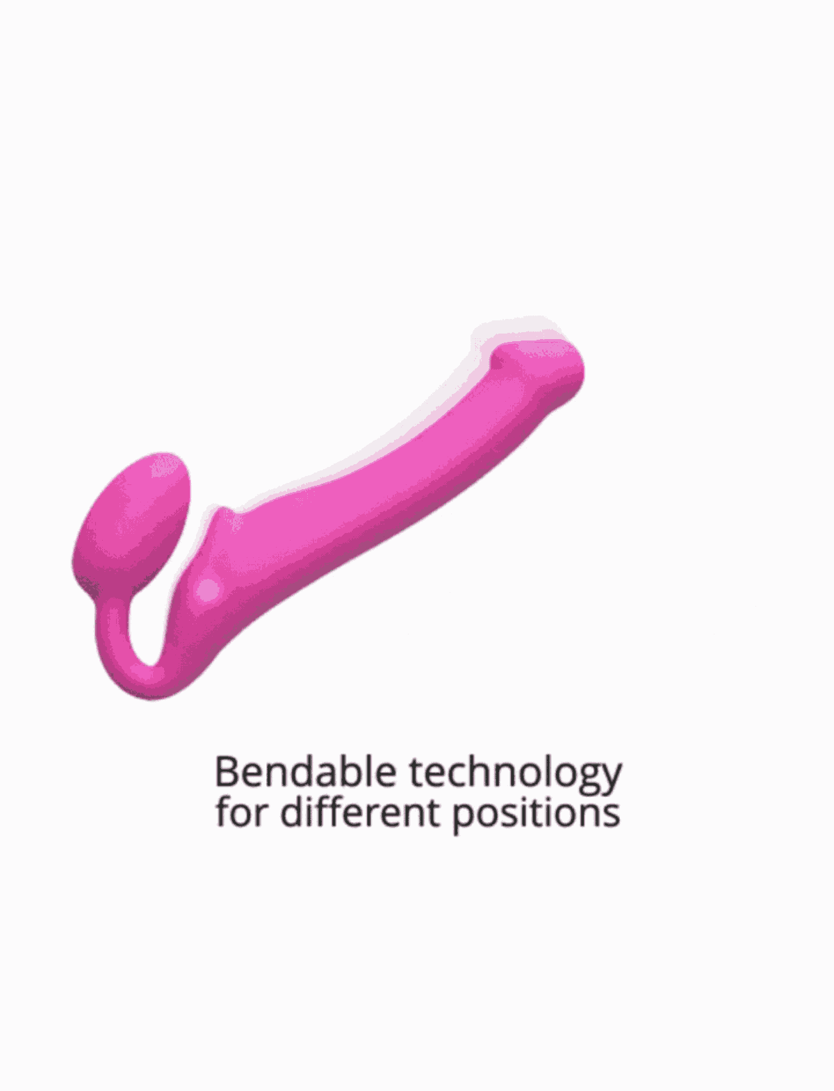 Vibrating strap-on with remote control, 3 motors, rechargeable remote, fuchsia design, Strap-On-Me collection.