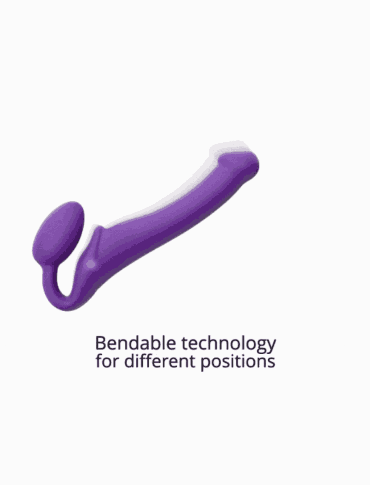 Vibrating strap-on with remote control, 3 motors, rechargeable remote, violet design, Strap-On-Me collection.