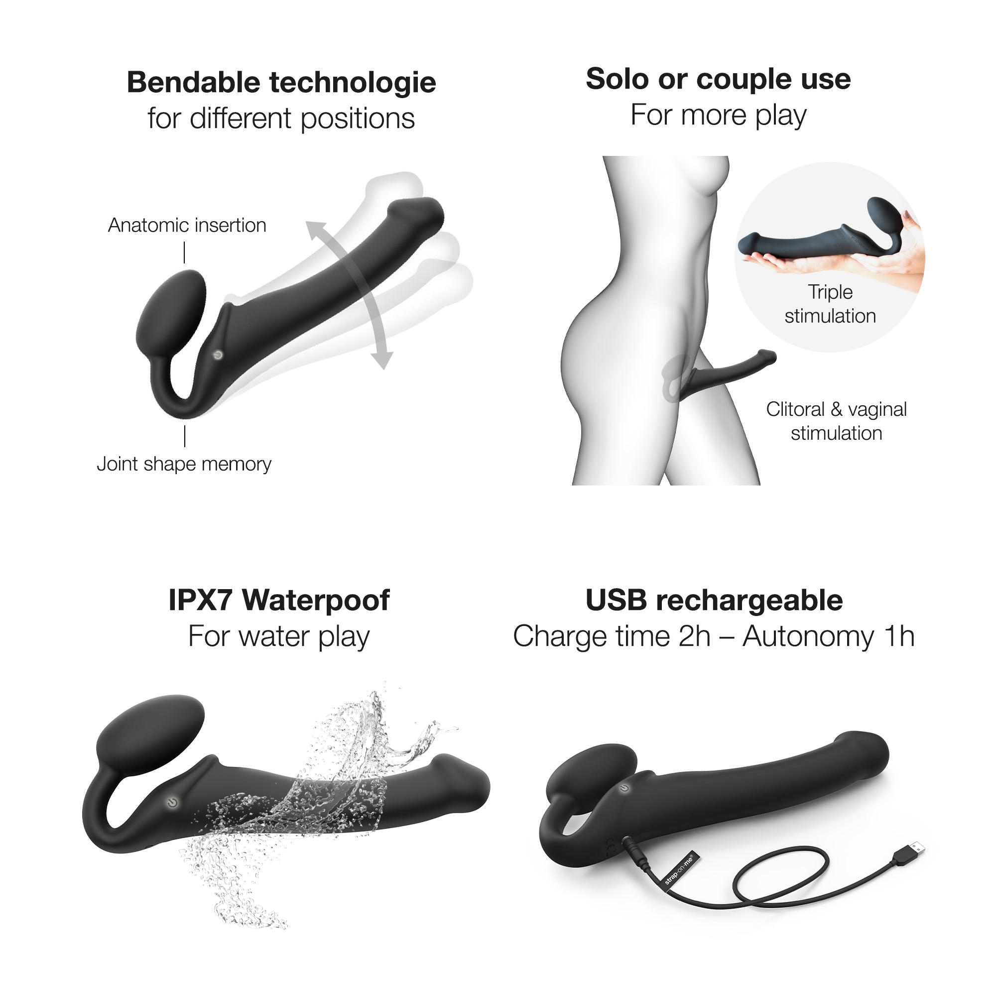 Vibrating Strap-On Remote Controlled 3-Motors